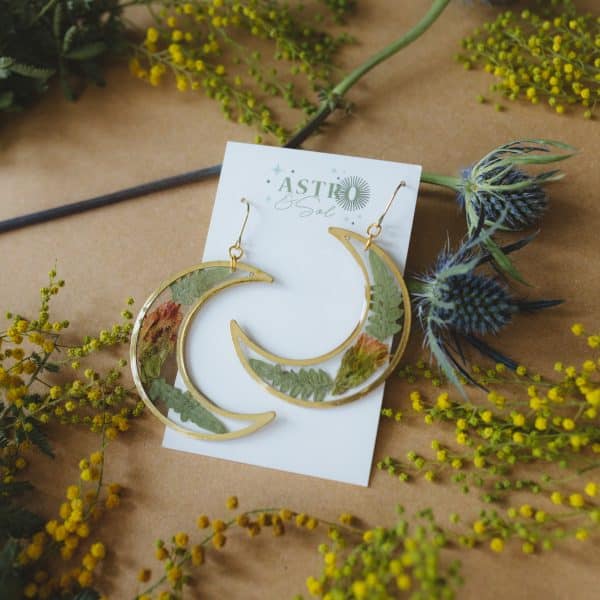 Indian Paintbrush and Fern Moons