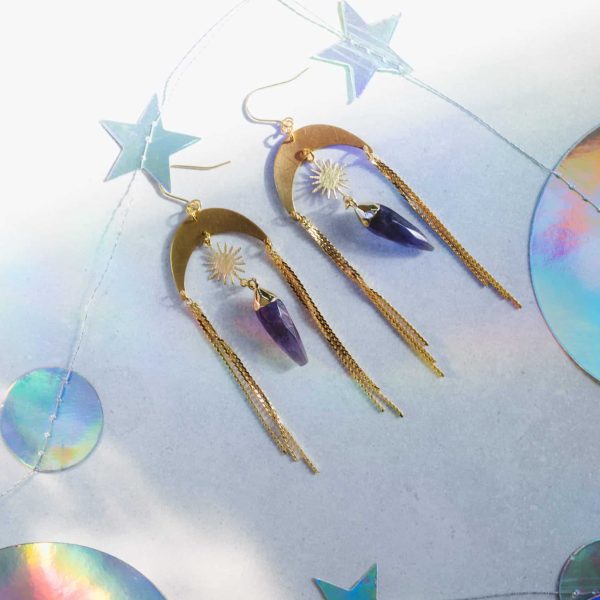 Moonfall Earrings - Amethyst